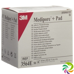 3M Medipore + Pad 6x10cm / Wundkissen 3.4x6.5cm 50 Stück