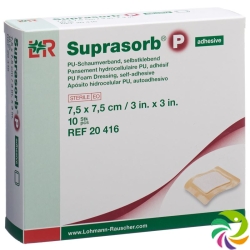 Suprasorb P Schaumverband 7.5x7.5cm Adhesiv 10 Stück