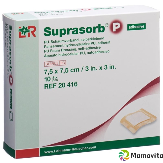 Suprasorb P Schaumverband 7.5x7.5cm Adhesiv 10 Stück buy online