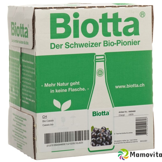 Biotta Bio Cassis 6 Flaschen 5dl buy online