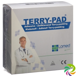 Lomed Terry Pad 8cmx4mx2mm Weiss Selbstkleb Rolle