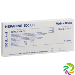 Heparin Sintetica Injektionslösung 100 E/ml 10 Ampullen 5ml