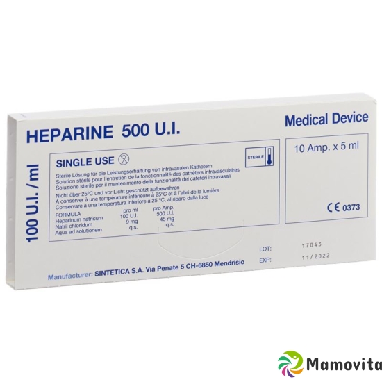 Heparin Sintetica Injektionslösung 100 E/ml 10 Ampullen 5ml buy online