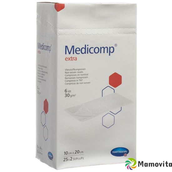 Medicomp Extra Vlieskompressen 10x20cm Steril 25 Beutel 2 Stück buy online