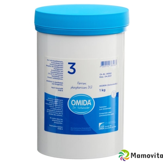 Omida Schüssler No3 Ferr Phos Tabletten D 12 1000g buy online