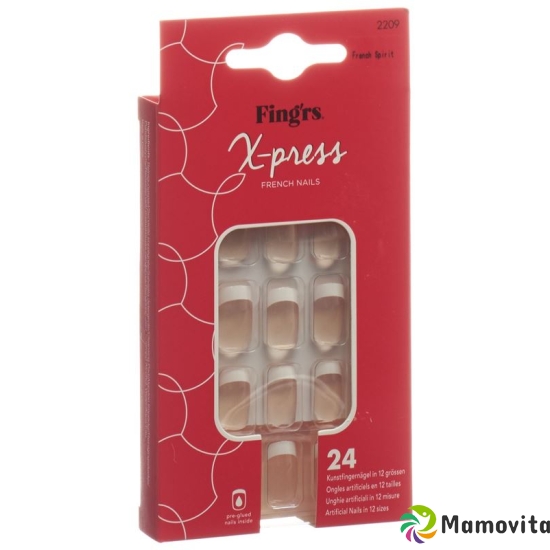 Fingrs Fake Nails Pre Glued French Spirit buy online