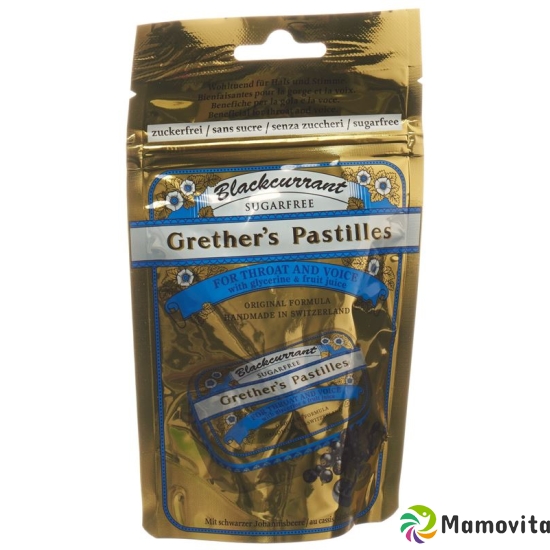 Grether’s Pastilles Blackcurrant Zuckerfrei Nachfüllbeutel 100g buy online