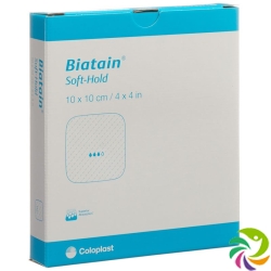 Biatain Soft Hold Schaumverband 10x10cm 5 Stück