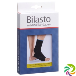 Bilasto Fussgelenkbandage Ferse Offen Grösse S Schwarz/Blau