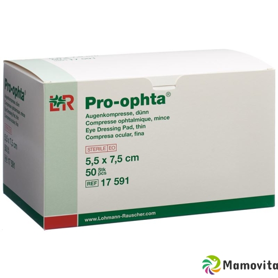 Pro-Ophta Augenkompresse 5.5x7.5cm Dünn Steril 50 Stück buy online