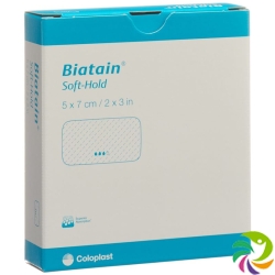 Biatain Soft Hold Schaumverband 5x7cm 5 Stück