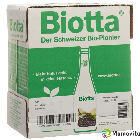 Biotta Bio Holunder 6 Flasche 5dl buy online