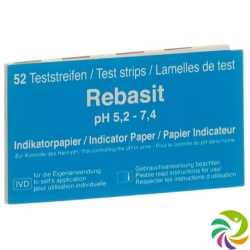 Rebasit Indikatorpapier Streifen Ph5.2-7.4 52 Stück