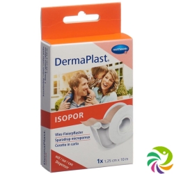 Dermaplast Isopor Fixierpflaster 10mx1.25cm Hautfarbig mit Dispenser