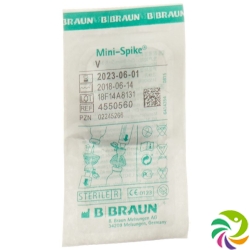 Mini Spike V withdrawal cannula with valve Green