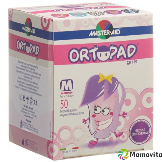 Ortopad Occlusionspflast Medium Girl 2-4j 50 Stück buy online