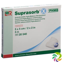 Suprasorb X + Phmb Wundverband Hydrobalance 5x5cm Steril 5 Stück