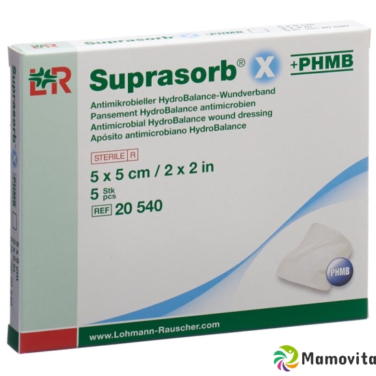 Suprasorb X + Phmb Wundverband Hydrobalance 5x5cm Steril 5 Stück buy online