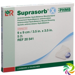 Suprasorb X + Phmb Wundverband Hydrobalance 9x9cm Steril 5 Stück