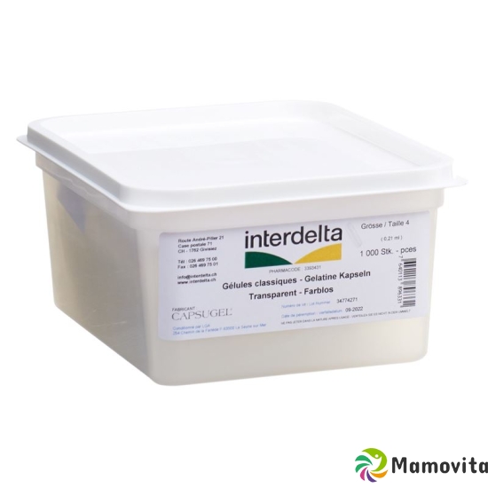 Gelatine Kapseln 4 Transparent Interdelta 1000 Stück buy online