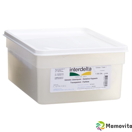 Gelatine Kapseln 1 Transparent Interdelta 1000 Stück buy online