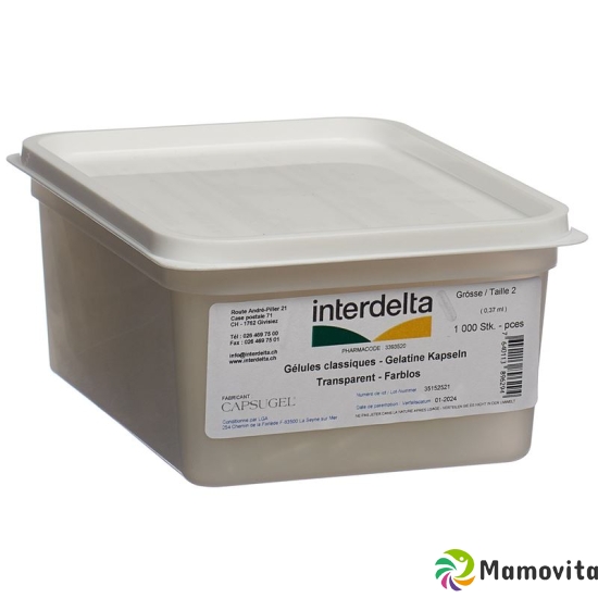 Gelatine Kapseln 2 Transparent Interdelta 1000 Stück buy online