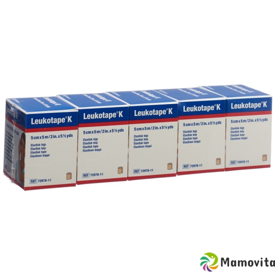 Leukotape K Pflasterbinde 5mx5cm Hautfarbig 5 Stück buy online