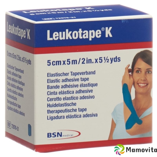 Leukotape K elastischer Tapeverband 5m x 5cm Blau buy online