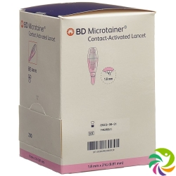 BD Microtainer Lanzetten 1.8mm x 21g Pink 200 Stück