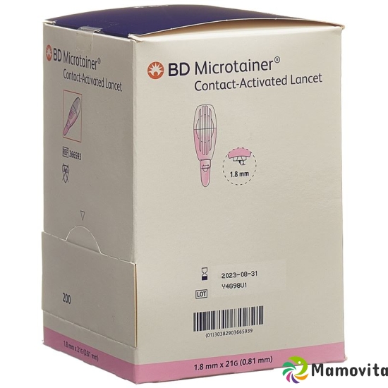 BD Microtainer Lanzetten 1.8mm x 21g Pink 200 Stück buy online