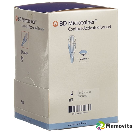 BD Microtainer Lanzetten 2mm x 1.5mm Blau 200 Stück buy online