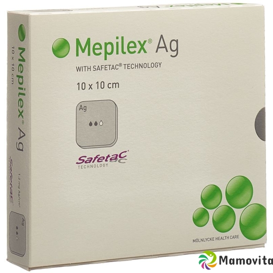 Mepilex Ag Schaumverband Safetac 10x10cm Sil 5 Stück buy online