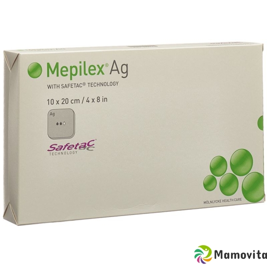 Mepilex Ag Schaumverband Safetac 10x20cm Sil 5 Stück buy online