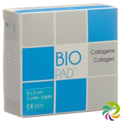 Biopad Collagen Pad Wundauflage 5x5cm 3 Stück