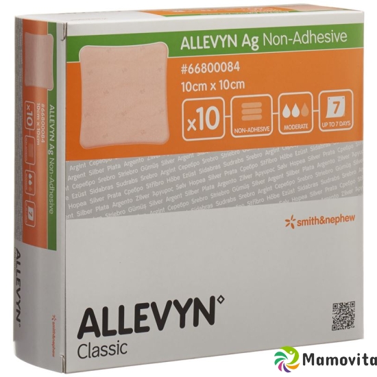 Allevyn Ag Non-Adhesive Wundkompressen 10x10cm 10 Stück buy online