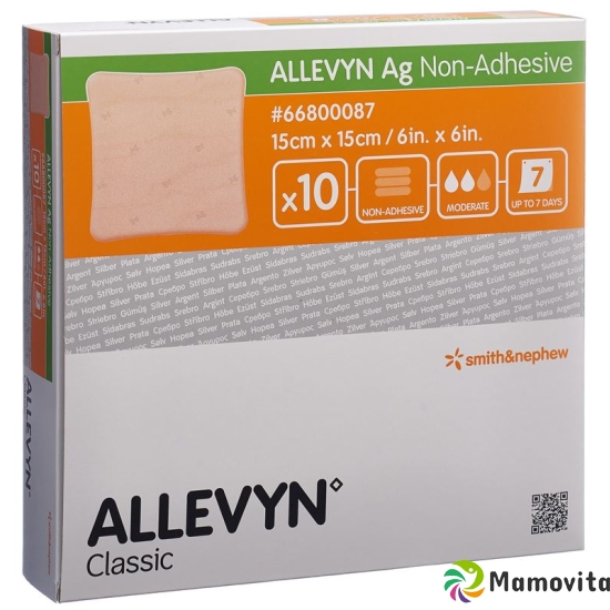 Allevyn Ag Non-Adhesive Wundkompressen 15x15cm 10 Stück buy online