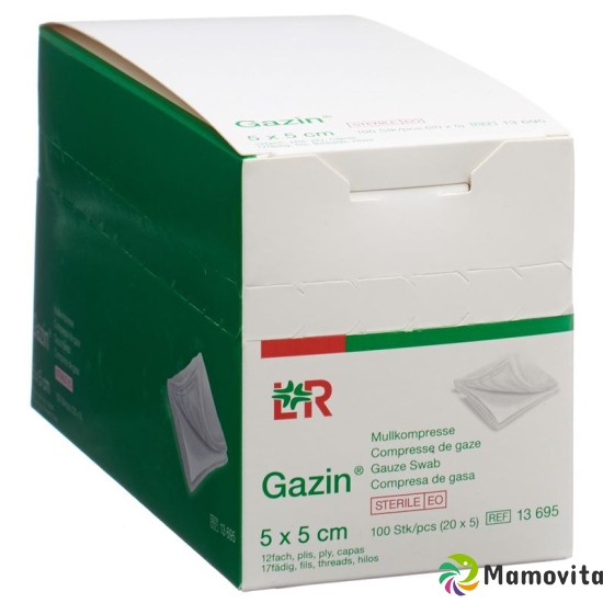 Gazin Set Kompress 5x5cm 12 Fach Steril 20x 5 Stück buy online