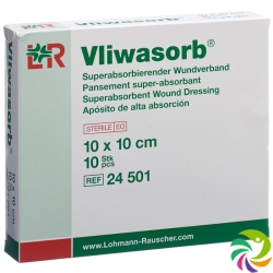 Vliwasorb Wundverband 10x10cm Steril 10 Stück