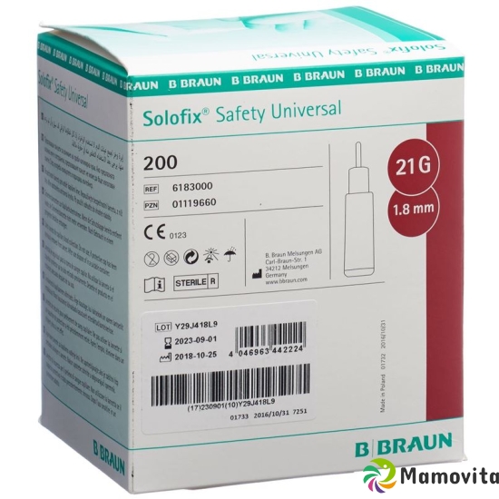 Solofix Safety Universal Einmallanzetten 21Gx1.8mm 200 Stück buy online