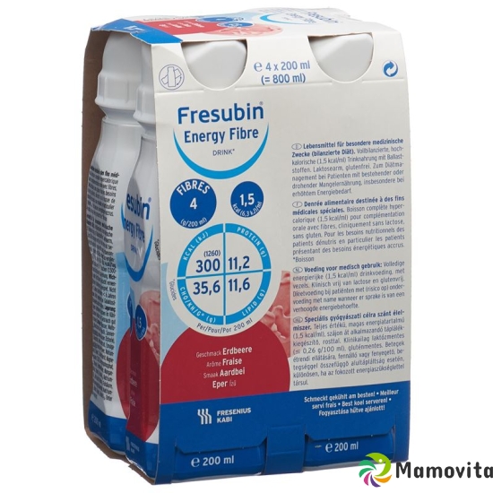 Fresubin Energy Fibre Drink Erdbeer 4x 200ml buy online