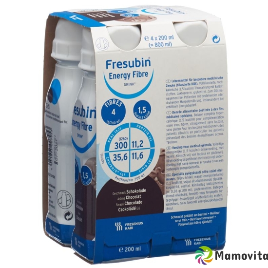 Fresubin Energy Fibre Drink Schokolade 4x 200ml buy online