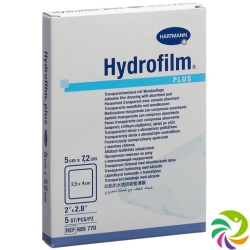 Hydrofilm Plus Wundverband Film 5x7.2cm Steril 5 Stück