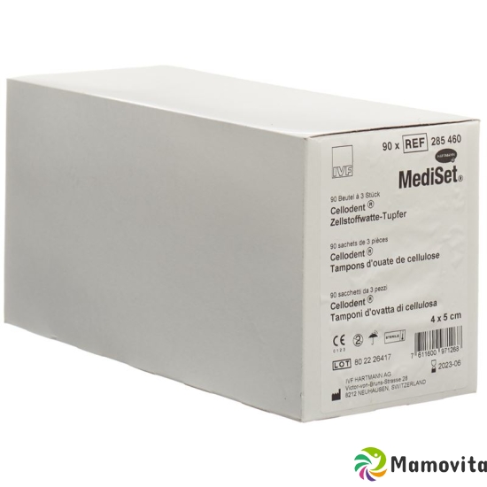 Mediset Cellodent Tupfer 4x5cm Steril 90 Beutel 3 Stück buy online