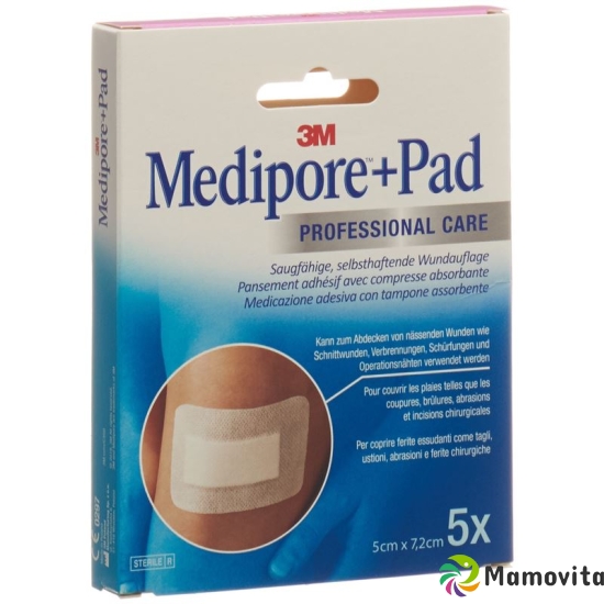 3M Medipore + Pad 5x7.2cm / Wundkissen 2.8x3.8cm 5 Stück buy online