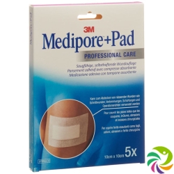 3M Medipore + Pad 10x10cm / Wundkissen 5x5.5cm 5 Stück