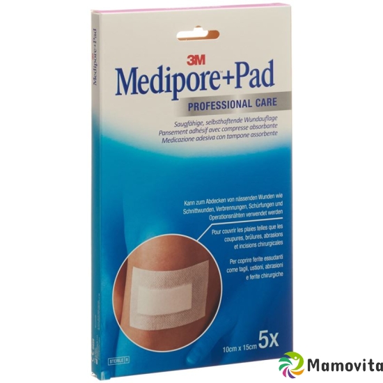 3M Medipore + Pad 10x15cm / Wundkissen 5x10.5cm 5 Stück buy online