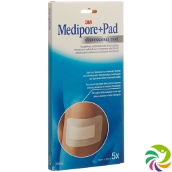 3M Medipore + Pad 10x20cm / Wundkissen 5x15.5cm 5 Stück