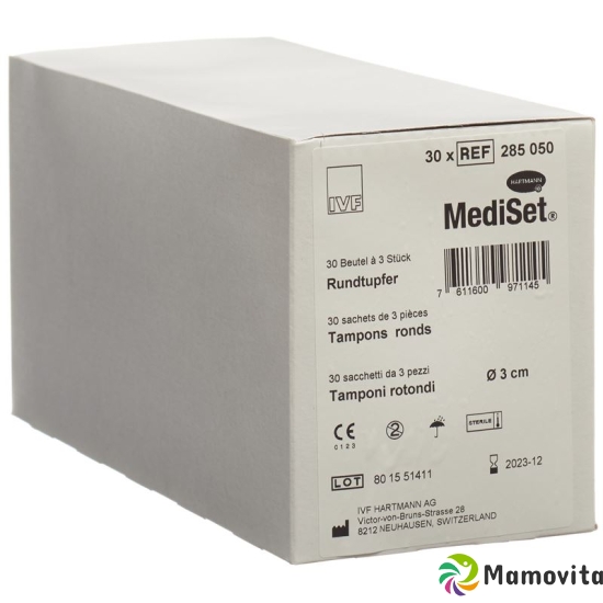 Mediset Rundtupfer 3cm 30x 3 Stück buy online