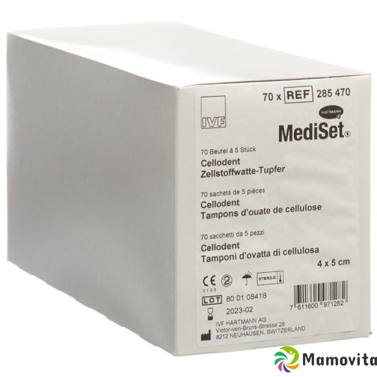 Mediset Cellodent Tupfer 4x5cm 70x 5 Stück buy online