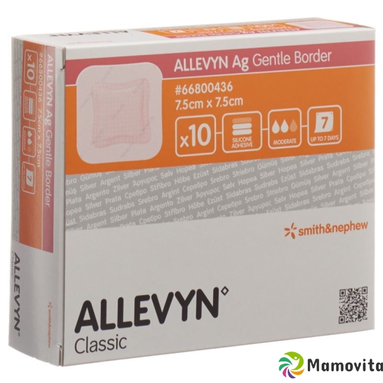 Allevyn Ag Gentle Border Wundverband 7.5x7.5cm 10 Stück buy online